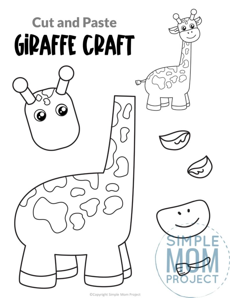 Free Printable Giraffe Craft Template Giraffe Crafts Safari Animal Crafts Animal Crafts For Kids