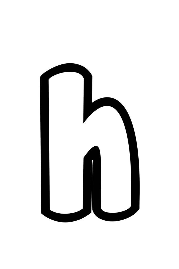Free Printable Lowercase H Bubble Letter Stencil Freebie Finding Mom