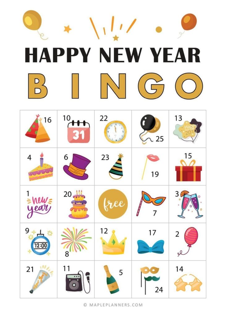Free Printable New Years Eve Bingo Game Cards New Years Bingo Kids New Years Eve New Year s Eve Activities New Year s Games