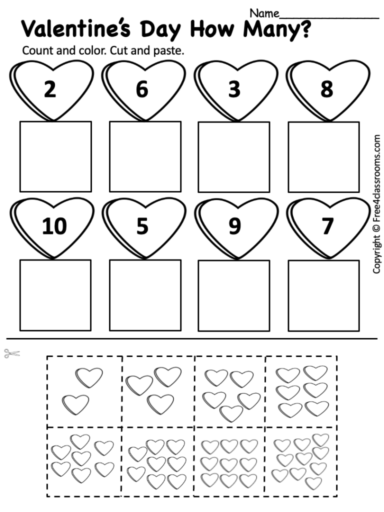 Free Printable Preschool Worksheet Valentine s Day Cut And Paste Free4Classrooms