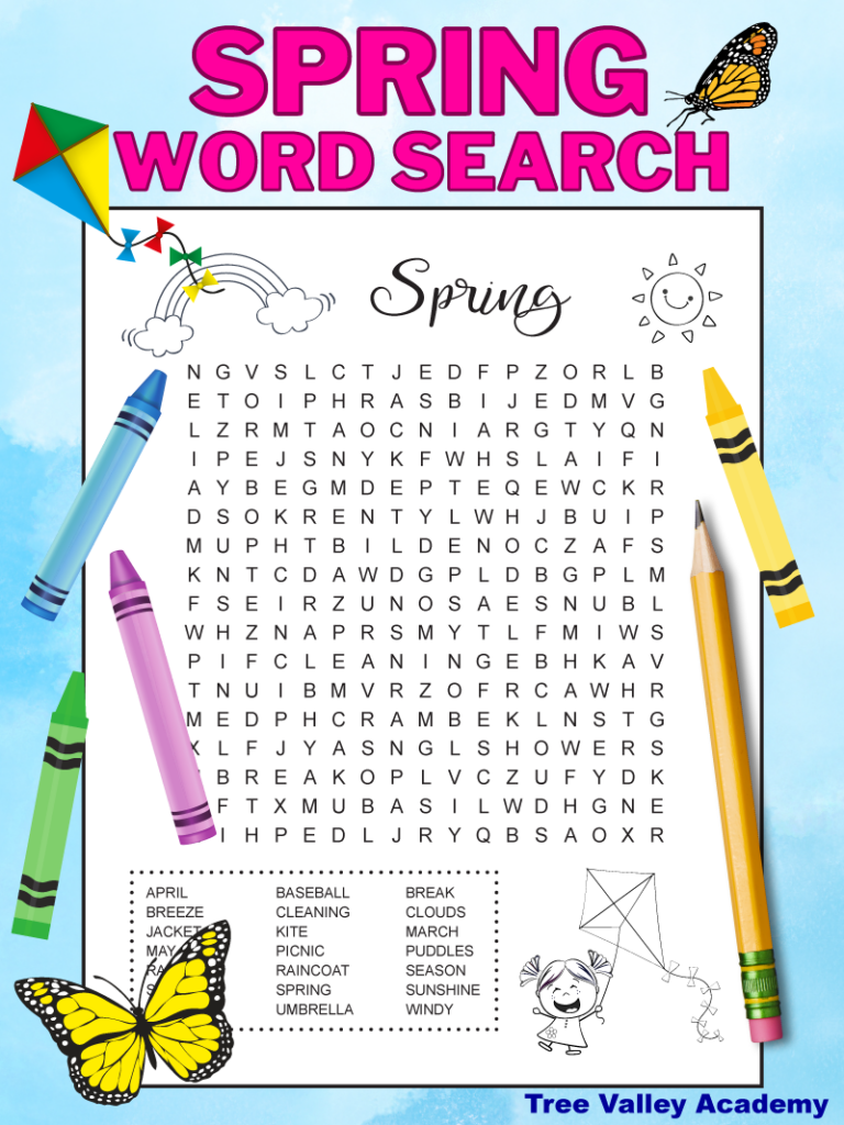 Spring Break Word Search Printable