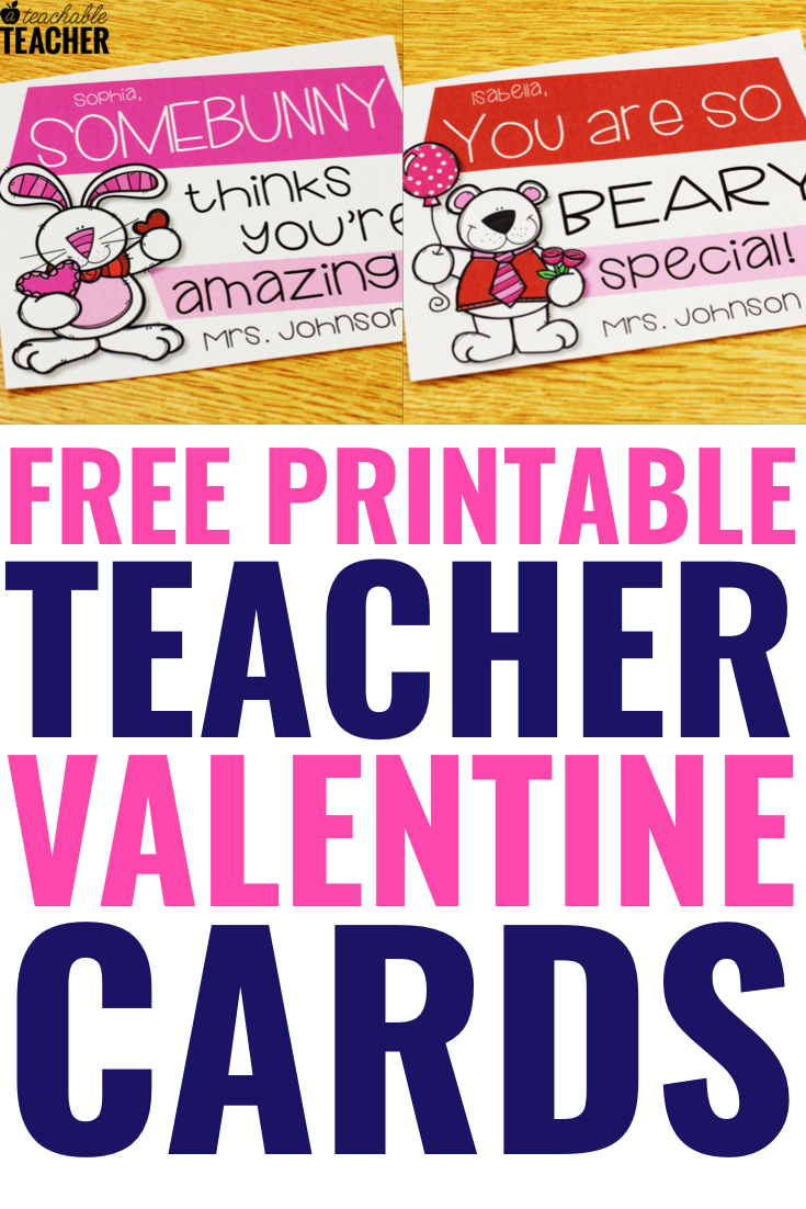 Printable Teacher Valentine Cards Free - Free Printable Templates