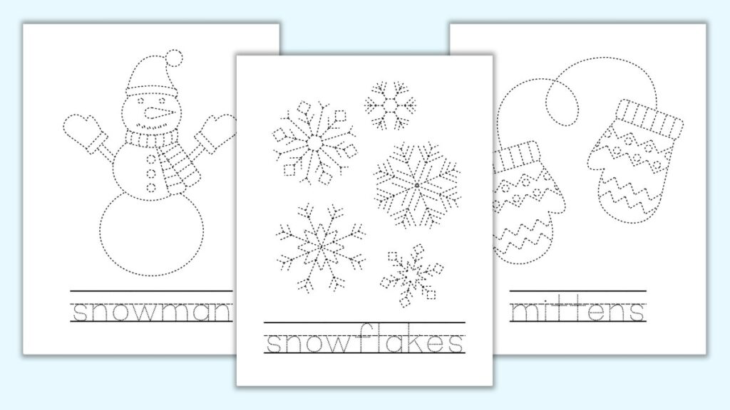 Free Printable Winter Tracing Worksheets For Preschoolers The Craft at Home Family