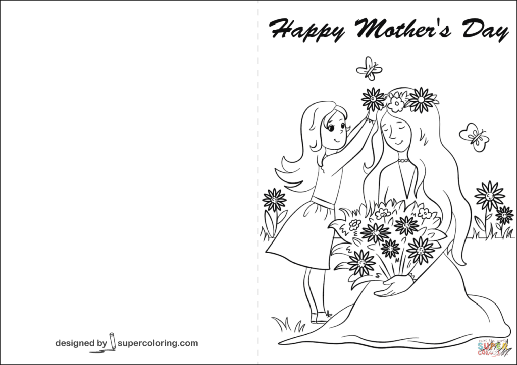 Happy Mother 039 s Day Card Coloring Page Free Printable Coloring Pages