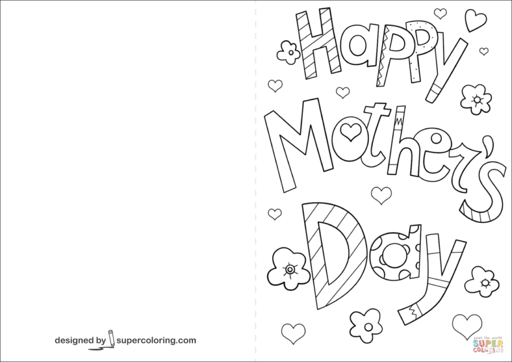 Happy Mother s Day Card Coloring Page Free Printable Coloring Pages Mothers Day Card Template Mothers Day Coloring Pages Happy Mother s Day Card