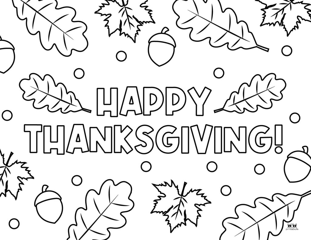Happy Thanksgiving Coloring Pages 20 FREE Printables Printabulls