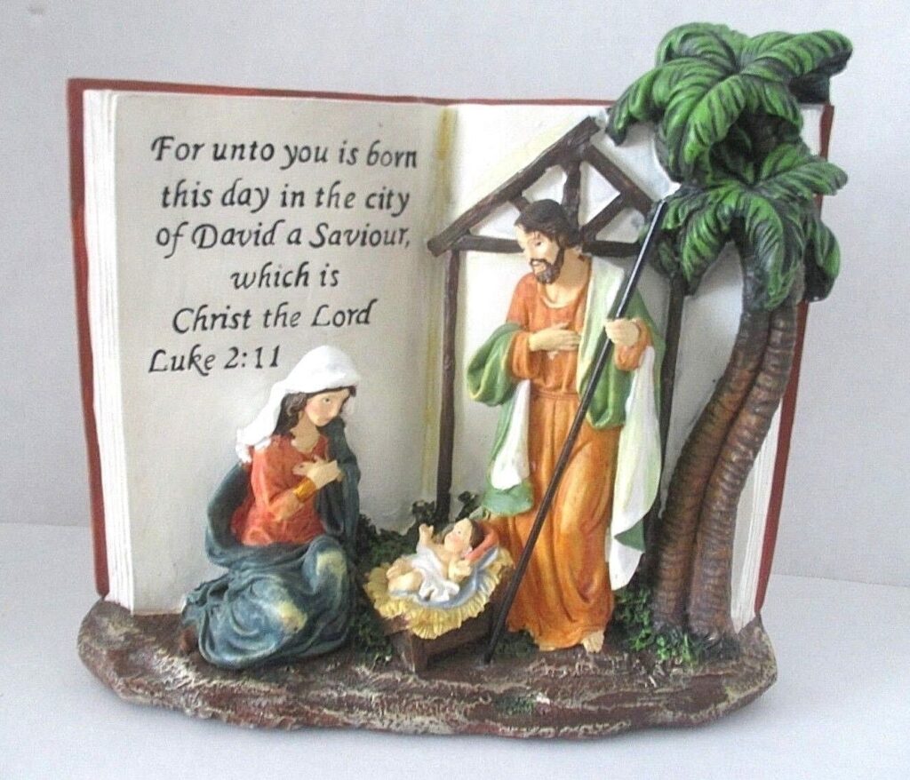 Holy Family Nativity Scene Bible Verse Luke 2 11 Christmas EBay