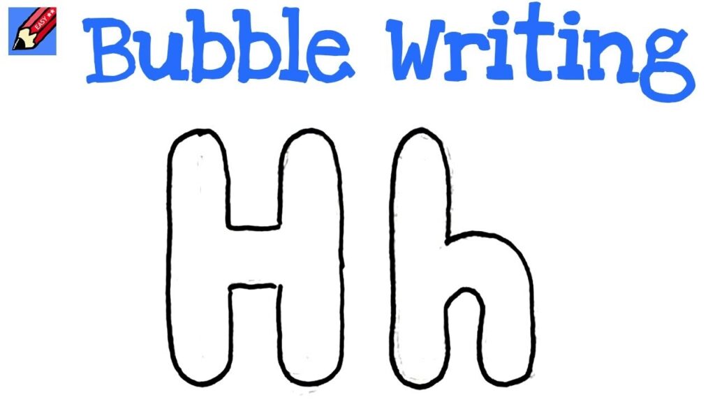 How To Draw Bubble Writing Real Easy Letter H YouTube