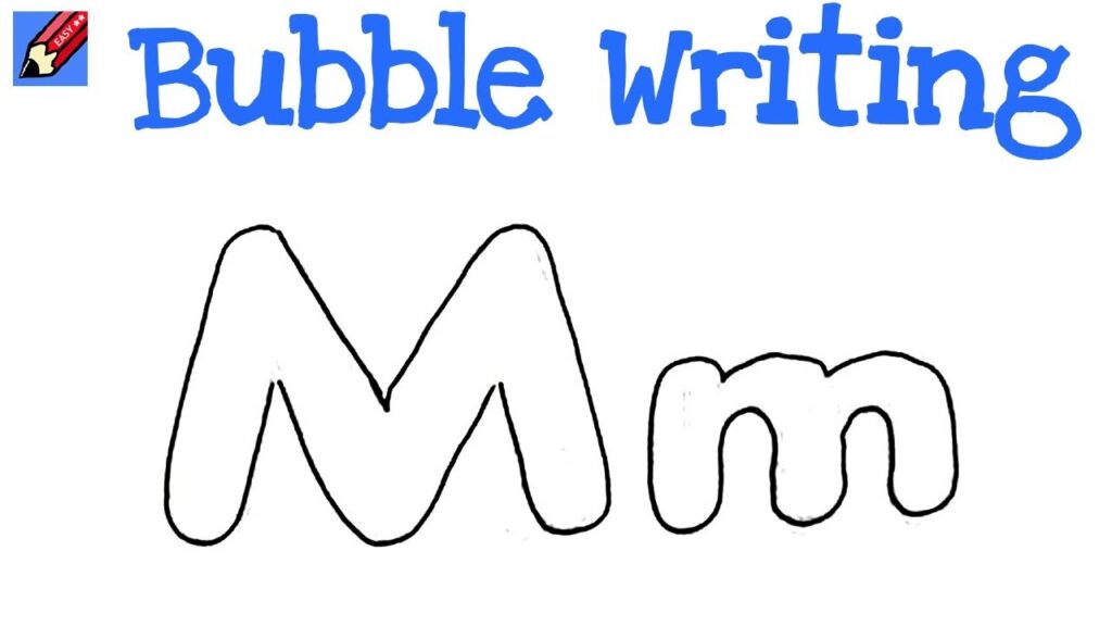How To Draw Bubble Writing Real Easy Letter M YouTube