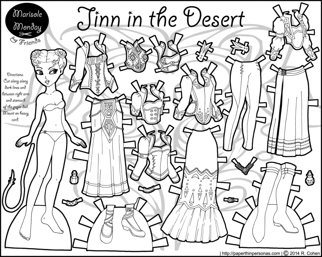 Jinn In The Desert A Paper Doll In Black And White Paper Thin Personas