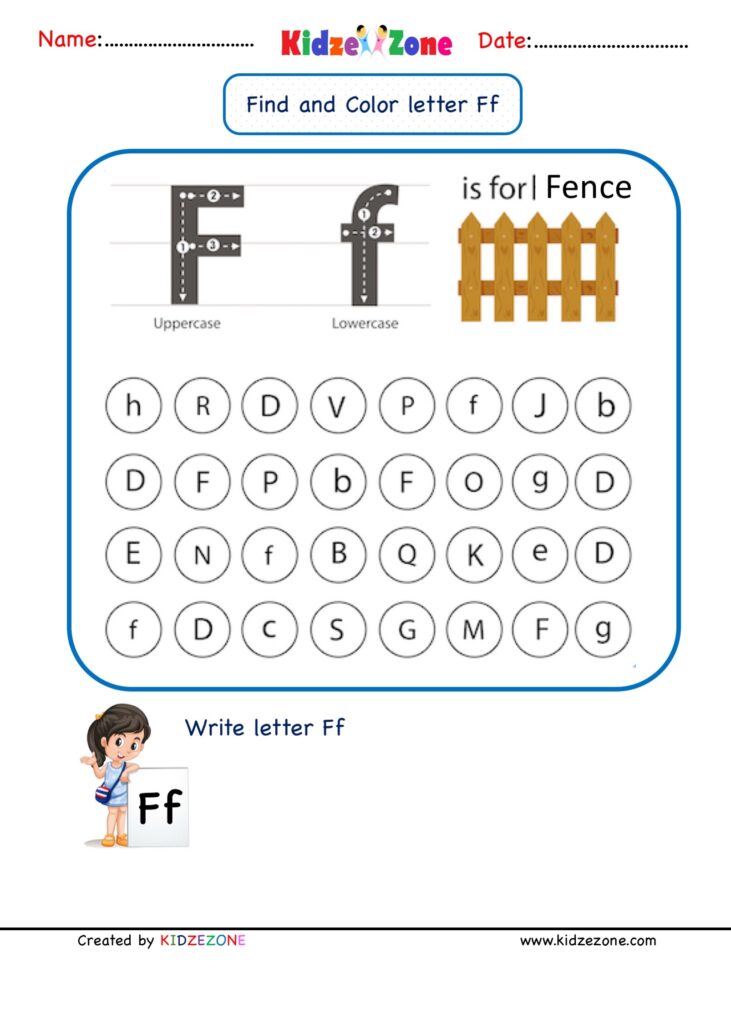 Find The Letter F Worksheet