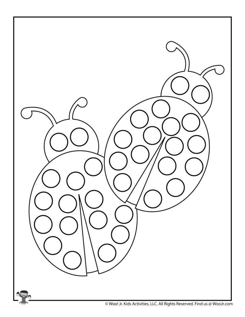 Lady Bugs Do A Dot Printable Coloring Page For Kids Woo Jr Kids Activities Children s Publishing