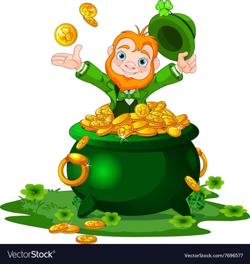 Leprechaun And Pot Of Gold Royalty Free Vector Image