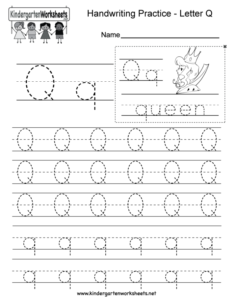 Letter Q Writing Practice Worksheet Free Kindergarten English Worksheet For Kids