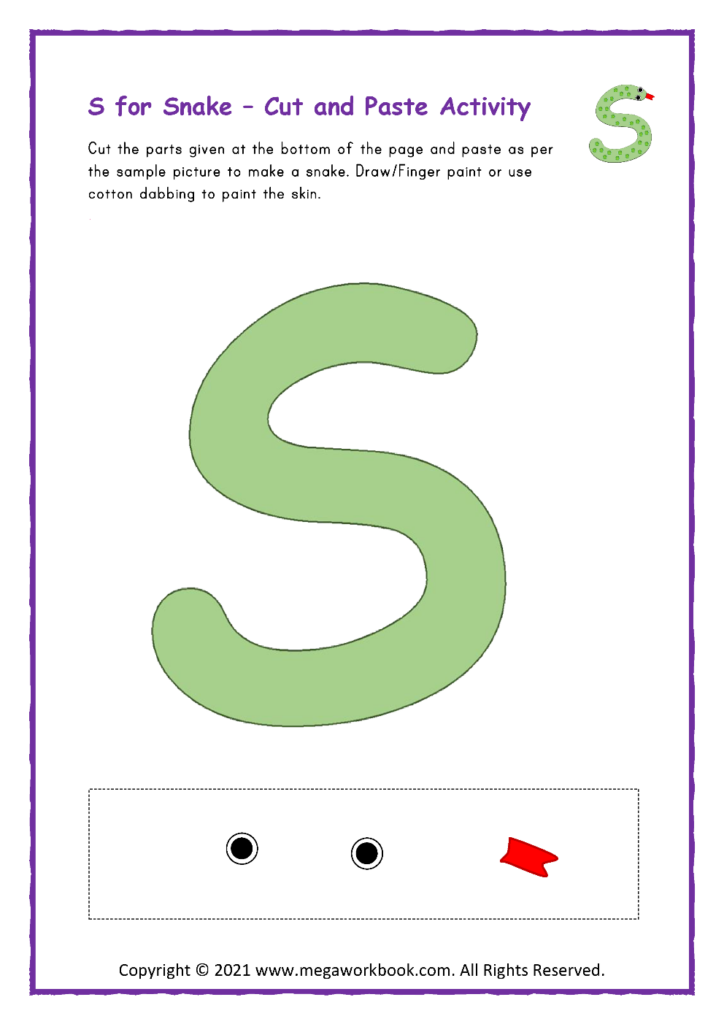 Letter S Activities For Preschool Letter S Worksheets Letter S Crafts Letter S Printables MegaWorkbook