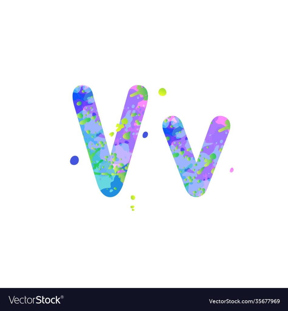Letters V Uppercase And Lowercase Royalty Free Vector Image