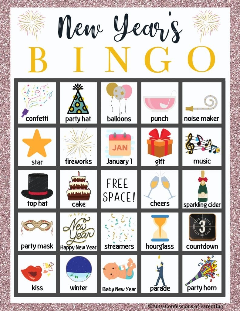 New Years Bingo Free Printable
