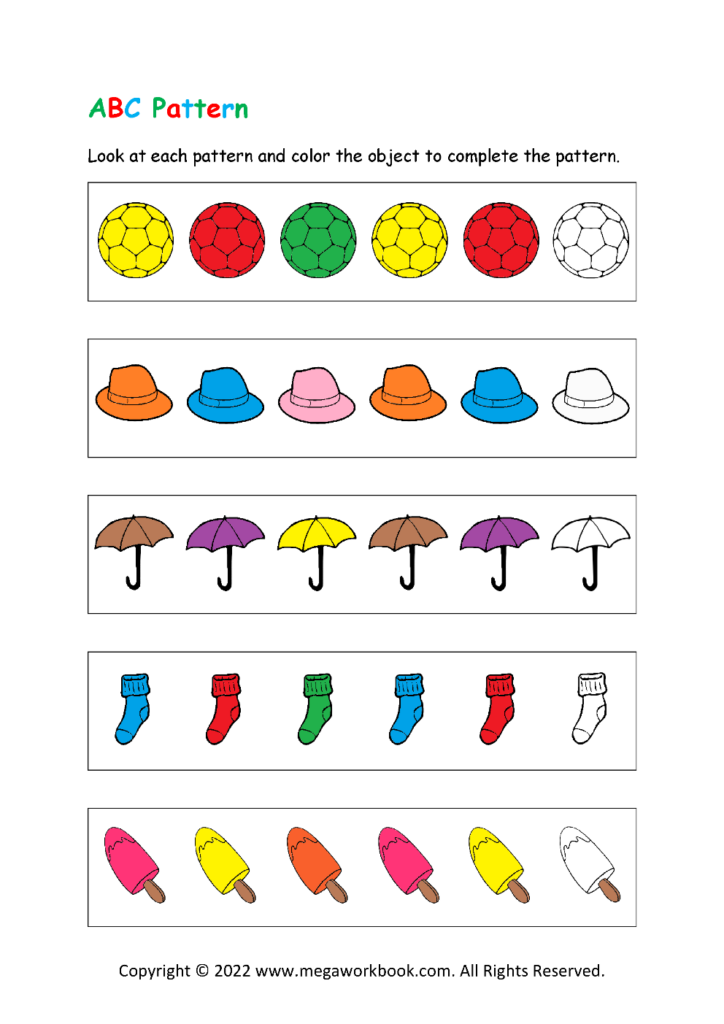 Patterns For Preschool Patterns For Kindergarten Pattern Worksheets For Preschool Pattern Worksheets For Kindergarten Kindergarten Pattern Worksheet MegaWorkbook