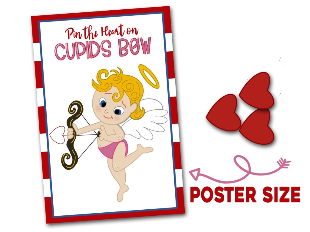 Pin The Heart On Cupids Bow Printable Valentine s Day Etsy
