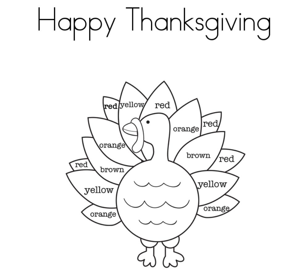 Thanksgiving Clip Art To Color