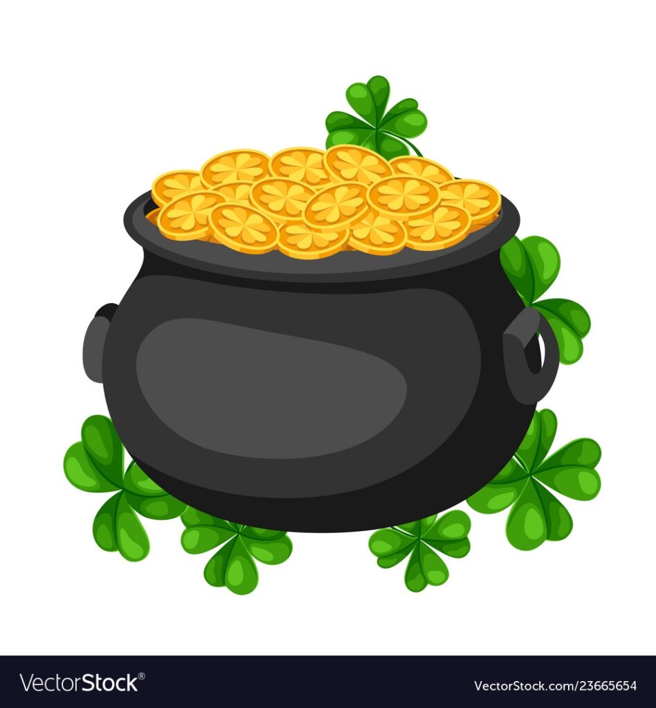 Saint Patricks Day Pot And Gold Royalty Free Vector Image
