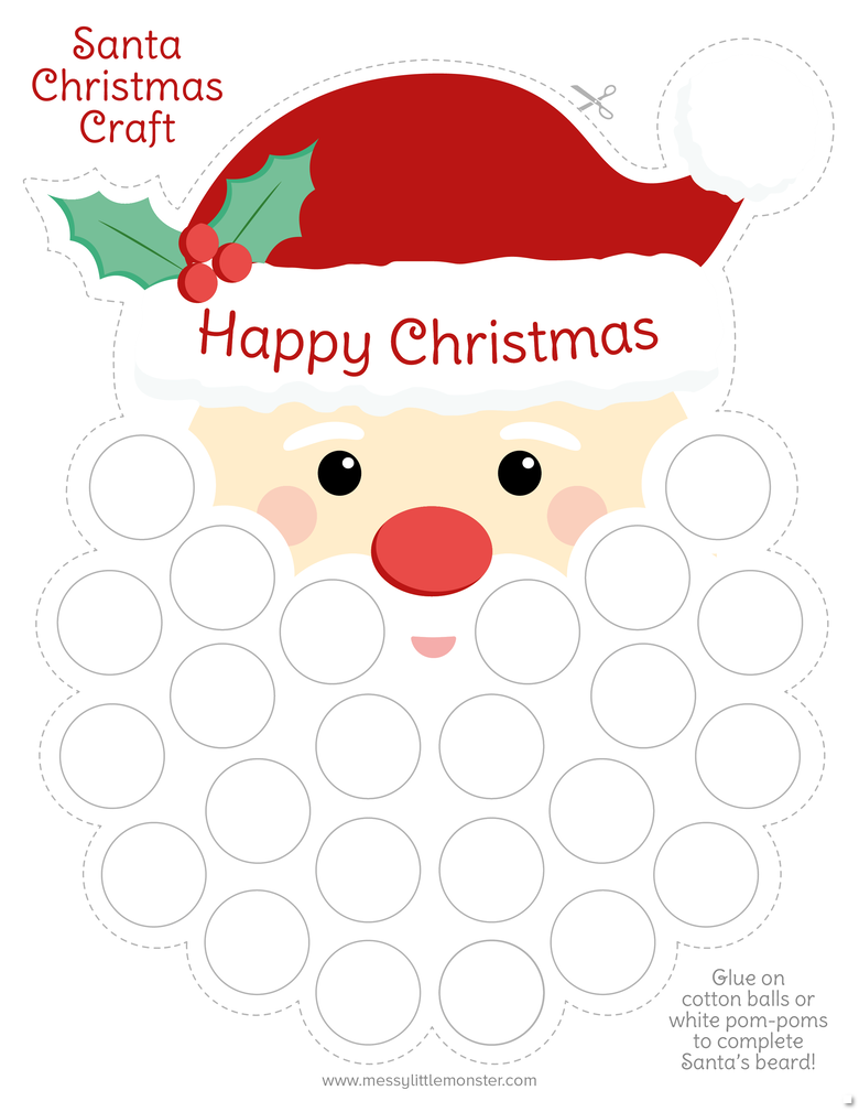 Santa s Beard Christmas Countdown Printable Messy Little Monster