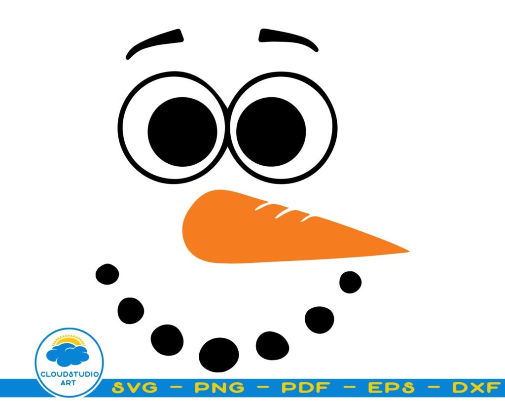 Snowman Face Svg Snowman Svg Snowman Clipart Snowman Etsy UK