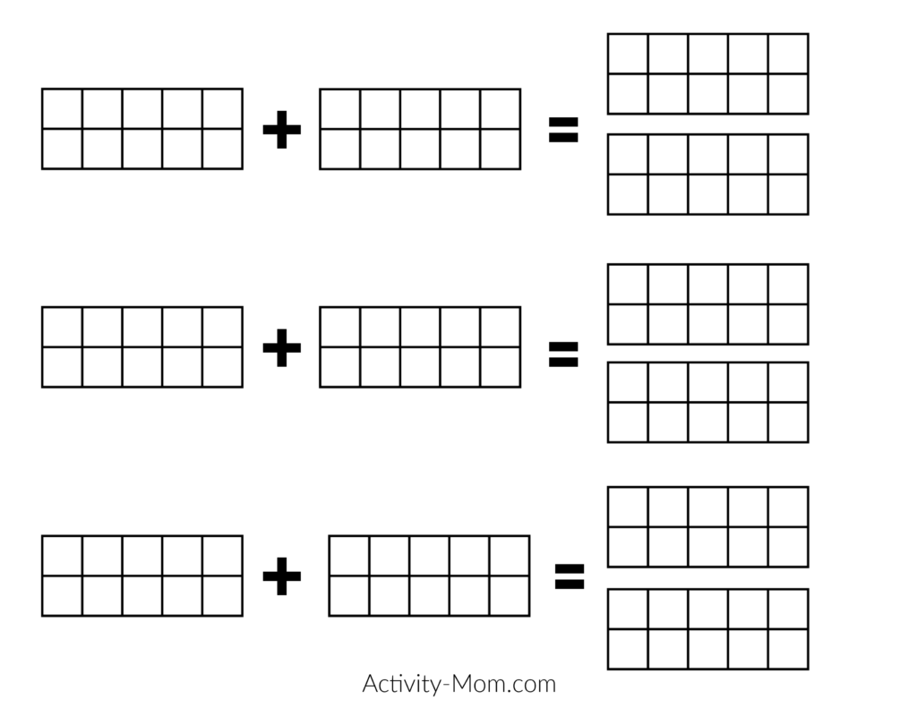 Ten Frame Addition Worksheets free Printable The Activity Mom
