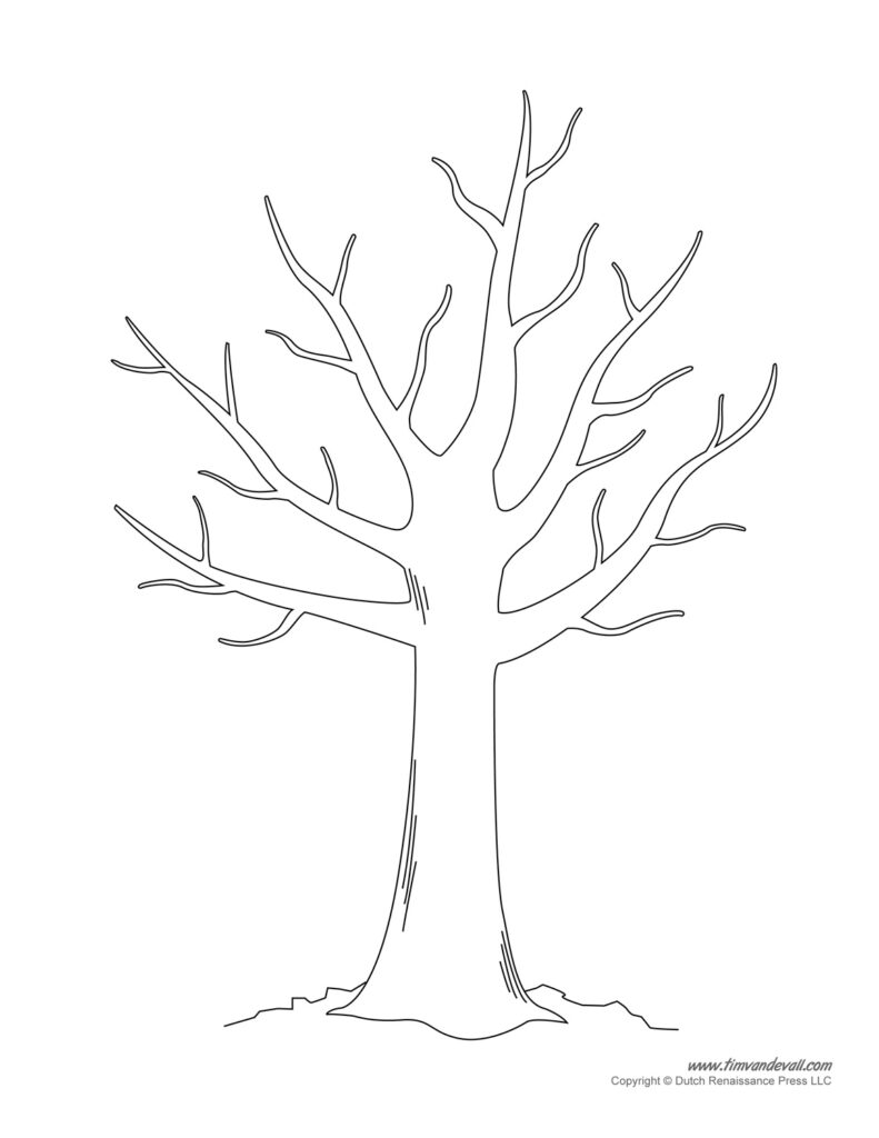 Winter Tree Template Free Printable