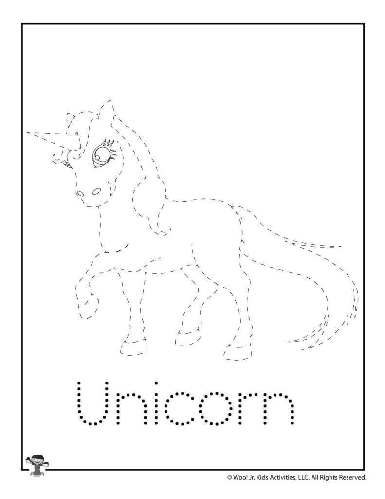 U Is For Unicorn Word Tracing Woo Jr Kids Activities Children s Publishing