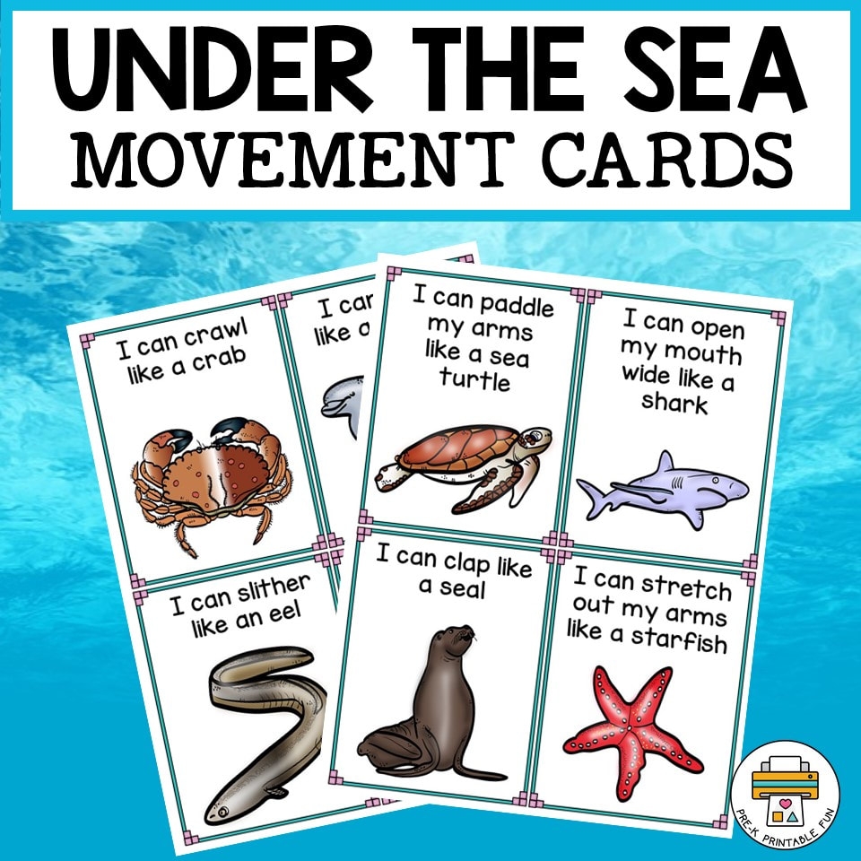 Under The Sea Movement Cards Pre K Printable Fun