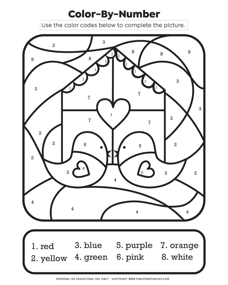 Color By Number Heart Printable