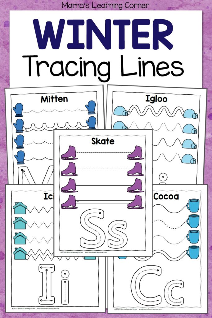 Winter Tracing Worksheets For Preschool