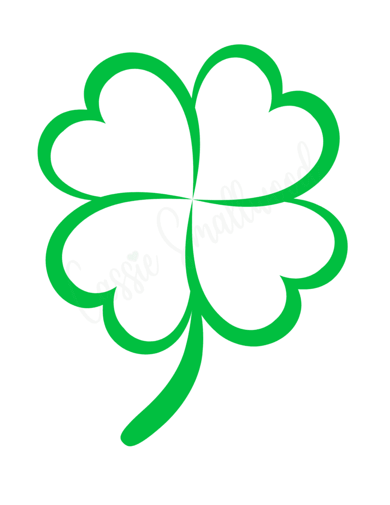 Printable Green Four Leaf Clover