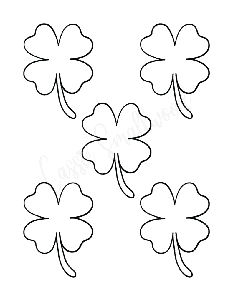 12 Cute Four Leaf Clover Printable Templates FREE Cassie Smallwood