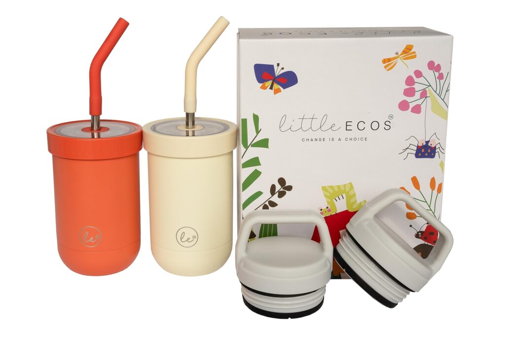 Amazon LITTLE ECOS Toddler Straw Cups Spill Proof Set Of 2 Stainless Steel Baby Straw Sippy Cups For Toddlers 2 3 Year Old Insulated Kids Cup Tumblers Best Training Cups For Toddlers 1 3 Baby