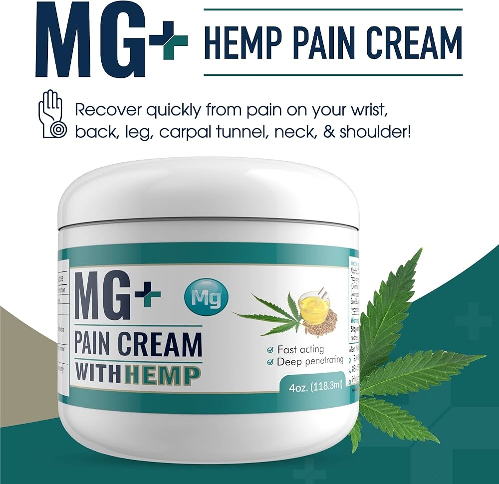 Amazon MG W Hemp Pain Cream 4 Oz Magnesium Arnica Cream Pain Relief Cream For Numbing Healing Muscle Pain Relief Cream 5 Pack Health Household