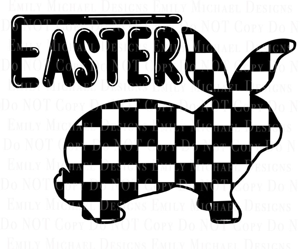 Black And White Check Easter Bunny Digital Download Easter Sublimation Vans Bunny PNG Hand Drawn Easter Rabbit PNG Etsy