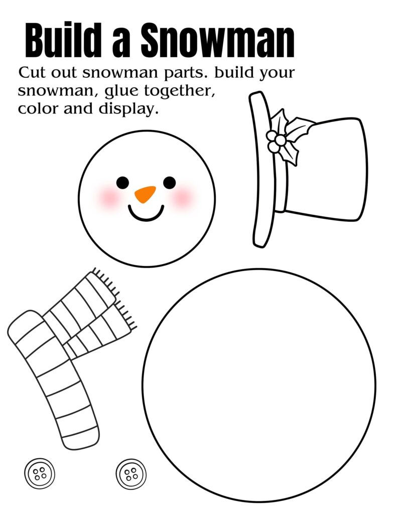 Build A Snowman Printable Kindergarten Snowman Building Digital Download Preschool Fine Motor Skills Snow Activity Classroom Snowman Etsy