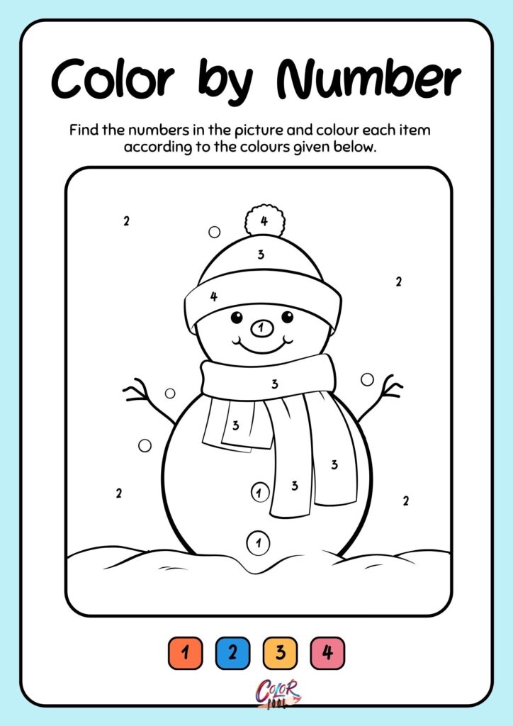 Printable Color By Number Christmas