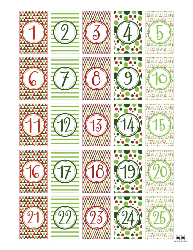 Printable Numbers For Advent Calendar