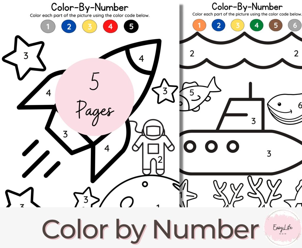 Color By Number Kids Preschool Prek Worksheets Homeschool Printable Coloring Coloring Page Learning Activities Toddler PDF Etsy