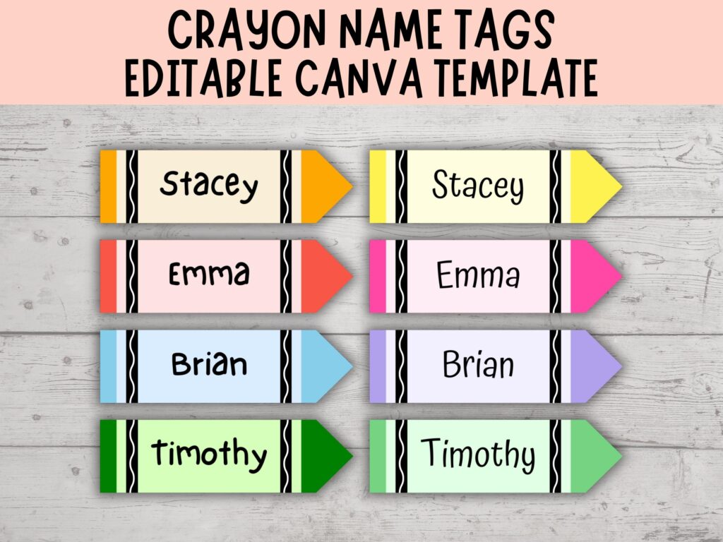 Free Printable Crayon Name Tags