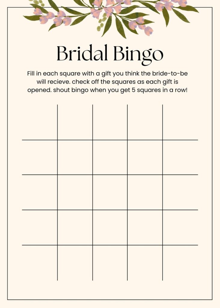 Customize 41 Bridal Shower Bingo Card Templates Online Canva