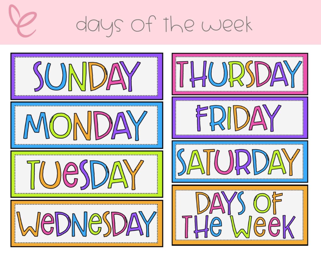 Days Of The Week Days Of The Week Printable Days Of The Week Chart Days Of The Week Chalkboard Days Of The Week Chart Etsy