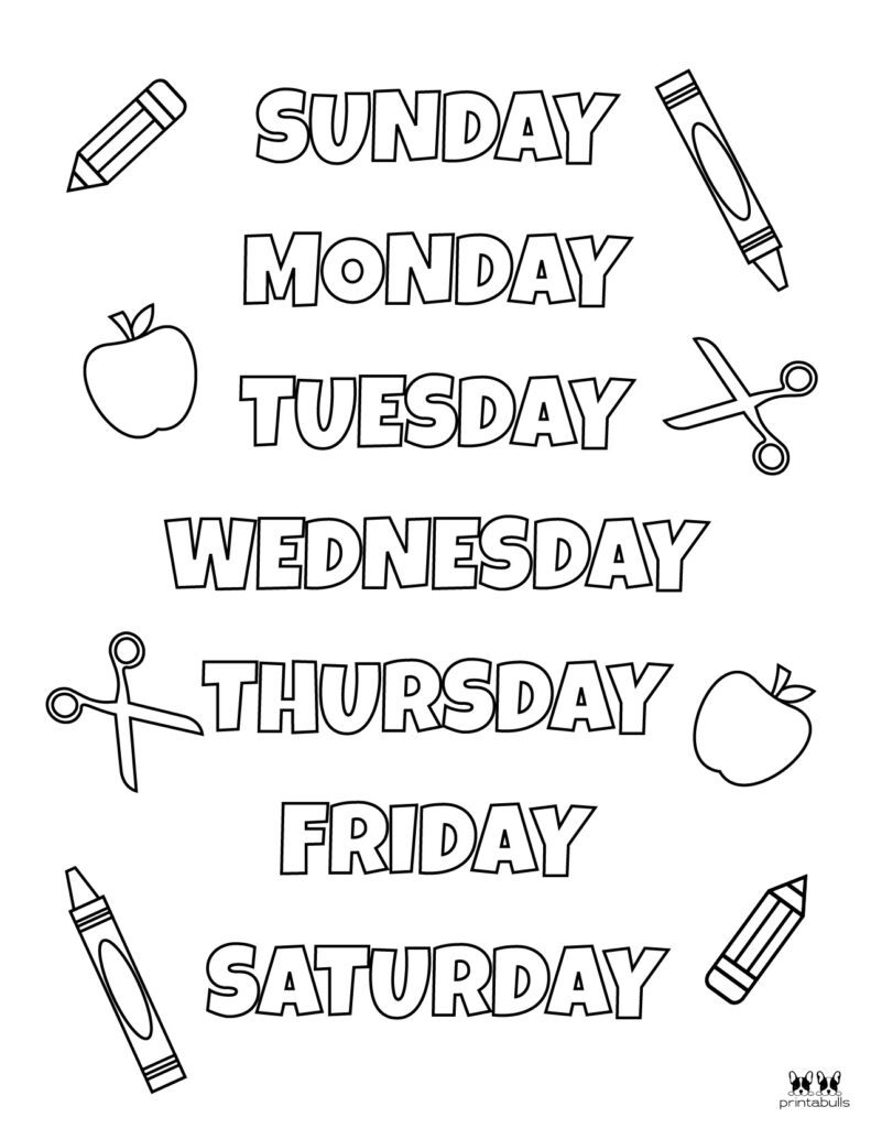 Days Of The Week Worksheets Printables 50 Free Pages Printabulls