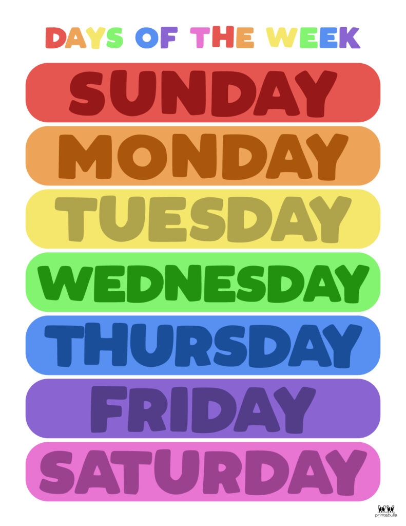 Days Of The Week Worksheets Printables 50 Free Pages Printabulls