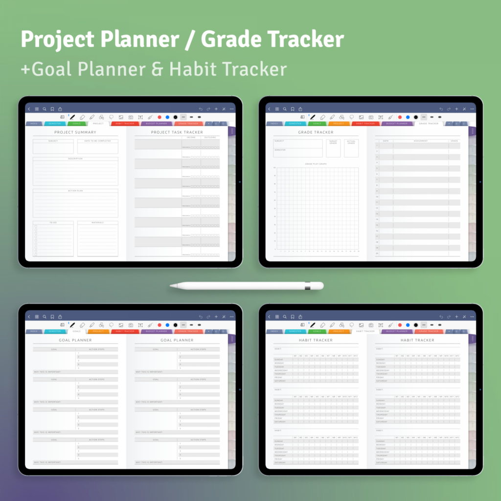 Download Digital Student Planner PDF For GoodNotes IPad