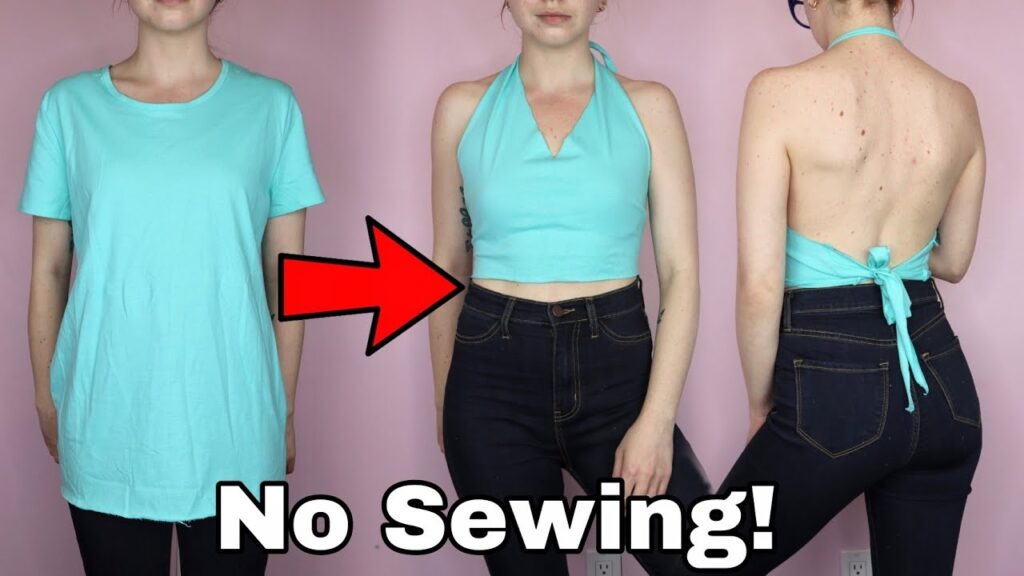 Easy DIY Halter Tops No Sewing T Shirt Cutting Tutorials YouTube