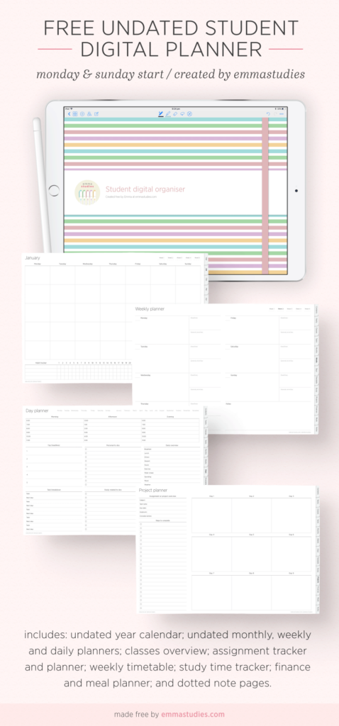 Emma s Studyblr Emmastudies Free Digital Student Planner I ve 